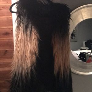 Black and Tan fur vest